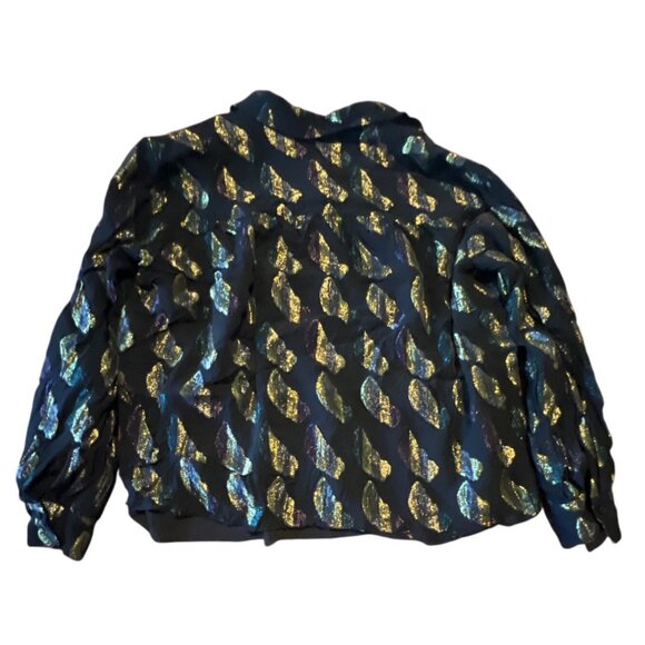 & Other Stories Paris Atelier Black & Gold Metallic Blouse US 6 - Picture 7 of 7